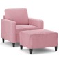 vidaXL Sessel mit Hocker Rosa 60 cm Samt vidaXL Sessel mit Hocker Rosa 60 cm Samt