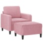 vidaXL Sessel mit Hocker Rosa 60 cm Samt vidaXL Sessel mit Hocker Rosa 60 cm Samt