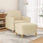 vidaXL Sessel mit Hocker Creme 60 cm Stoff vidaXL Sessel mit Hocker Creme 60 cm Stoff