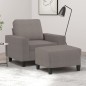 vidaXL Sessel mit Hocker Taupe 60 cm Stoff vidaXL Sessel mit Hocker Taupe 60 cm Stoff