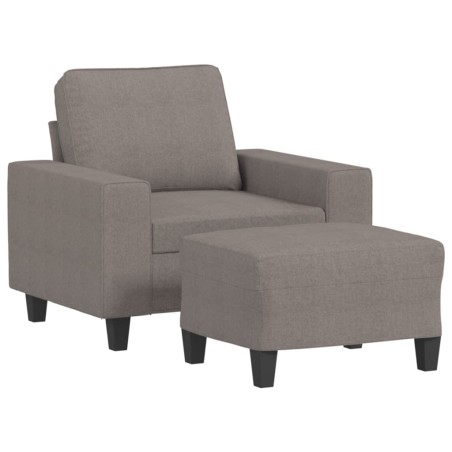 vidaXL Sessel mit Hocker Taupe 60 cm Stoff