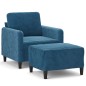 vidaXL Sessel mit Hocker Blau 60 cm Samt vidaXL Sessel mit Hocker Blau 60 cm Samt