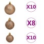 vidaXL Künstlicher Weihnachtsbaum mit Beleuchtung & Kugeln Weiß 210 cm vidaXL Künstlicher Weihnachtsbaum mit Beleuchtung & Kugeln Weiß 210 cm