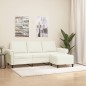 vidaXL 3-Sitzer-Sofa mit Hocker Creme 180 cm Samt vidaXL 3-Sitzer-Sofa mit Hocker Creme 180 cm Samt