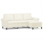vidaXL 3-Sitzer-Sofa mit Hocker Creme 180 cm Samt vidaXL 3-Sitzer-Sofa mit Hocker Creme 180 cm Samt