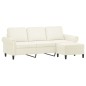vidaXL 3-Sitzer-Sofa mit Hocker Creme 180 cm Samt vidaXL 3-Sitzer-Sofa mit Hocker Creme 180 cm Samt