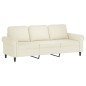 vidaXL 3-Sitzer-Sofa mit Hocker Creme 180 cm Samt vidaXL 3-Sitzer-Sofa mit Hocker Creme 180 cm Samt