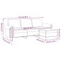 vidaXL 3-Sitzer-Sofa mit Hocker Creme 180 cm Samt vidaXL 3-Sitzer-Sofa mit Hocker Creme 180 cm Samt