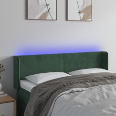 vidaXL LED Kopfteil Dunkelgrün 147x16x78/88 cm Samt