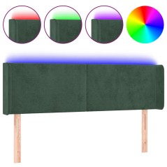 vidaXL LED Kopfteil Dunkelgrün 147x16x78/88 cm Samt