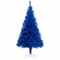Künstlicher Weihnachtsbaum mit LEDs & Kugeln Blau 120 cm PVC Künstlicher Weihnachtsbaum mit LEDs & Kugeln Blau 120 cm PVC