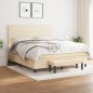 vidaXL Boxspringbett mit Matratze Creme 160x200 cm Stoff vidaXL Boxspringbett mit Matratze Creme 160x200 cm Stoff