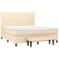vidaXL Boxspringbett mit Matratze Creme 160x200 cm Stoff vidaXL Boxspringbett mit Matratze Creme 160x200 cm Stoff