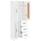 Highboard Hochglanz-Weiß 69,5x34x180 cm Holzwerkstoff Highboard Hochglanz-Weiß 69,5x34x180 cm Holzwerkstoff