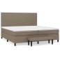 vidaXL Boxspringbett mit Matratze Taupe 200x200 cm Stoff vidaXL Boxspringbett mit Matratze Taupe 200x200 cm Stoff