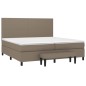 vidaXL Boxspringbett mit Matratze Taupe 200x200 cm Stoff vidaXL Boxspringbett mit Matratze Taupe 200x200 cm Stoff