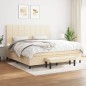 vidaXL Boxspringbett mit Matratze Creme 200x200 cm Stoff vidaXL Boxspringbett mit Matratze Creme 200x200 cm Stoff