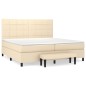 vidaXL Boxspringbett mit Matratze Creme 200x200 cm Stoff vidaXL Boxspringbett mit Matratze Creme 200x200 cm Stoff