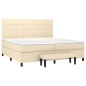 vidaXL Boxspringbett mit Matratze Creme 200x200 cm Stoff vidaXL Boxspringbett mit Matratze Creme 200x200 cm Stoff