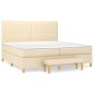 vidaXL Boxspringbett mit Matratze Creme 200x200 cm Stoff vidaXL Boxspringbett mit Matratze Creme 200x200 cm Stoff