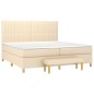 vidaXL Boxspringbett mit Matratze Creme 200x200 cm Stoff vidaXL Boxspringbett mit Matratze Creme 200x200 cm Stoff