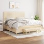 vidaXL Boxspringbett mit Matratze Creme 180x200 cm Stoff vidaXL Boxspringbett mit Matratze Creme 180x200 cm Stoff