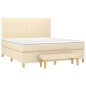 vidaXL Boxspringbett mit Matratze Creme 180x200 cm Stoff vidaXL Boxspringbett mit Matratze Creme 180x200 cm Stoff