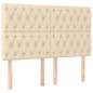vidaXL Boxspringbett mit Matratze Creme 140x200 cm Stoff vidaXL Boxspringbett mit Matratze Creme 140x200 cm Stoff