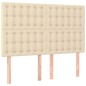 vidaXL Boxspringbett mit Matratze Creme 140x200 cm Stoff vidaXL Boxspringbett mit Matratze Creme 140x200 cm Stoff
