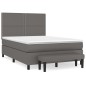 vidaXL Boxspringbett mit Matratze Grau 140x190 cm Kunstleder vidaXL Boxspringbett mit Matratze Grau 140x190 cm Kunstleder