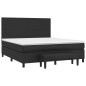 vidaXL Boxspringbett mit Matratze Schwarz 160x200 cm Kunstleder vidaXL Boxspringbett mit Matratze Schwarz 160x200 cm Kunstleder