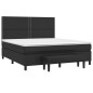 vidaXL Boxspringbett mit Matratze Schwarz 180x200 cm Kunstleder vidaXL Boxspringbett mit Matratze Schwarz 180x200 cm Kunstleder