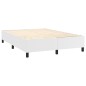 vidaXL Boxspringbett mit Matratze Weiß 140x190 cm Kunstleder vidaXL Boxspringbett mit Matratze Weiß 140x190 cm Kunstleder