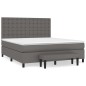 vidaXL Boxspringbett mit Matratze Grau 180x200 cm Kunstleder vidaXL Boxspringbett mit Matratze Grau 180x200 cm Kunstleder