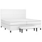 vidaXL Boxspringbett mit Matratze Weiß 200x200 cm Kunstleder vidaXL Boxspringbett mit Matratze Weiß 200x200 cm Kunstleder