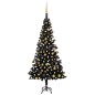 vidaXL Künstlicher Weihnachtsbaum Beleuchtung & Kugeln Schwarz 180 cm vidaXL Künstlicher Weihnachtsbaum Beleuchtung & Kugeln Schwarz 180 cm