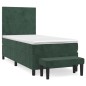 vidaXL Boxspringbett mit Matratze Dunkelgrün 90x200 cm Samt vidaXL Boxspringbett mit Matratze Dunkelgrün 90x200 cm Samt