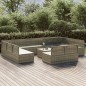 vidaXL 12-tlg. Garten-Lounge-Set mit Kissen Grau Poly Rattan vidaXL 12-tlg. Garten-Lounge-Set mit Kissen Grau Poly Rattan