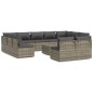 vidaXL 12-tlg. Garten-Lounge-Set mit Kissen Grau Poly Rattan vidaXL 12-tlg. Garten-Lounge-Set mit Kissen Grau Poly Rattan