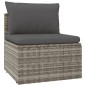 vidaXL 12-tlg. Garten-Lounge-Set mit Kissen Grau Poly Rattan vidaXL 12-tlg. Garten-Lounge-Set mit Kissen Grau Poly Rattan