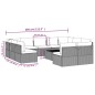 vidaXL 12-tlg. Garten-Lounge-Set mit Kissen Grau Poly Rattan vidaXL 12-tlg. Garten-Lounge-Set mit Kissen Grau Poly Rattan