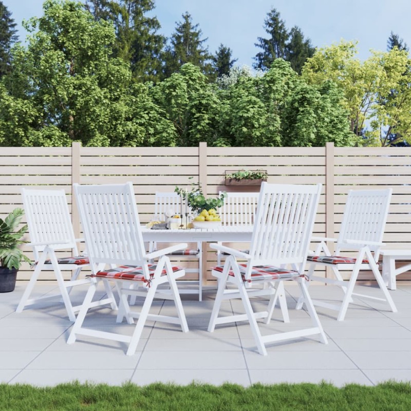 vidaXL Gartenstuhl-Kissen 6Stk. Rot Karomuster 50x50x3cm Oxford-Gewebe vidaXL Gartenstuhl-Kissen 6Stk. Rot Karomuster 50x50x3cm Oxford-Gewebe