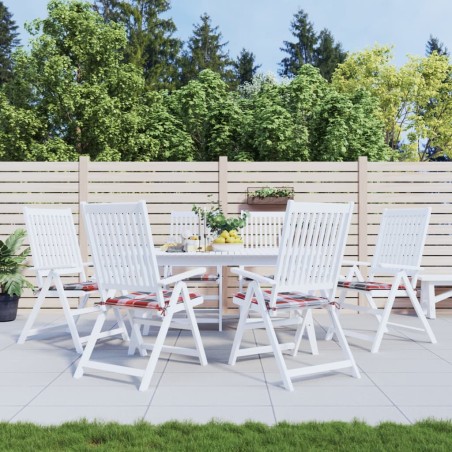 vidaXL Gartenstuhl-Kissen 6Stk. Rot Karomuster 50x50x3cm Oxford-Gewebe