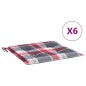 vidaXL Gartenstuhl-Kissen 6Stk. Rot Karomuster 50x50x3cm Oxford-Gewebe vidaXL Gartenstuhl-Kissen 6Stk. Rot Karomuster 50x50x3cm Oxford-Gewebe