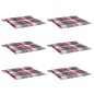 vidaXL Gartenstuhl-Kissen 6Stk. Rot Karomuster 50x50x3cm Oxford-Gewebe vidaXL Gartenstuhl-Kissen 6Stk. Rot Karomuster 50x50x3cm Oxford-Gewebe