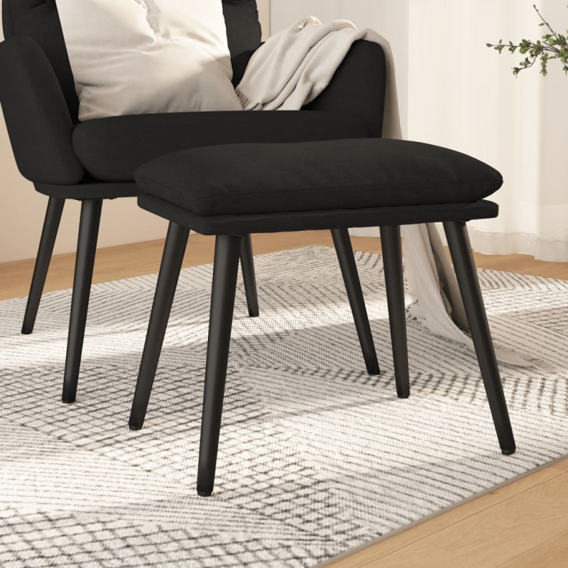 vidaXL Fußhocker Schwarz 45x29,5x35 cm Stoff vidaXL Fußhocker Schwarz 45x29,5x35 cm Stoff