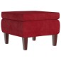 vidaXL Hocker mit Holzbeinen Weinrot Samt vidaXL Hocker mit Holzbeinen Weinrot Samt