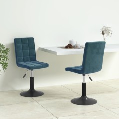 vidaXL Esszimmerstühle 2 Stk. Drehbar Blau Samt