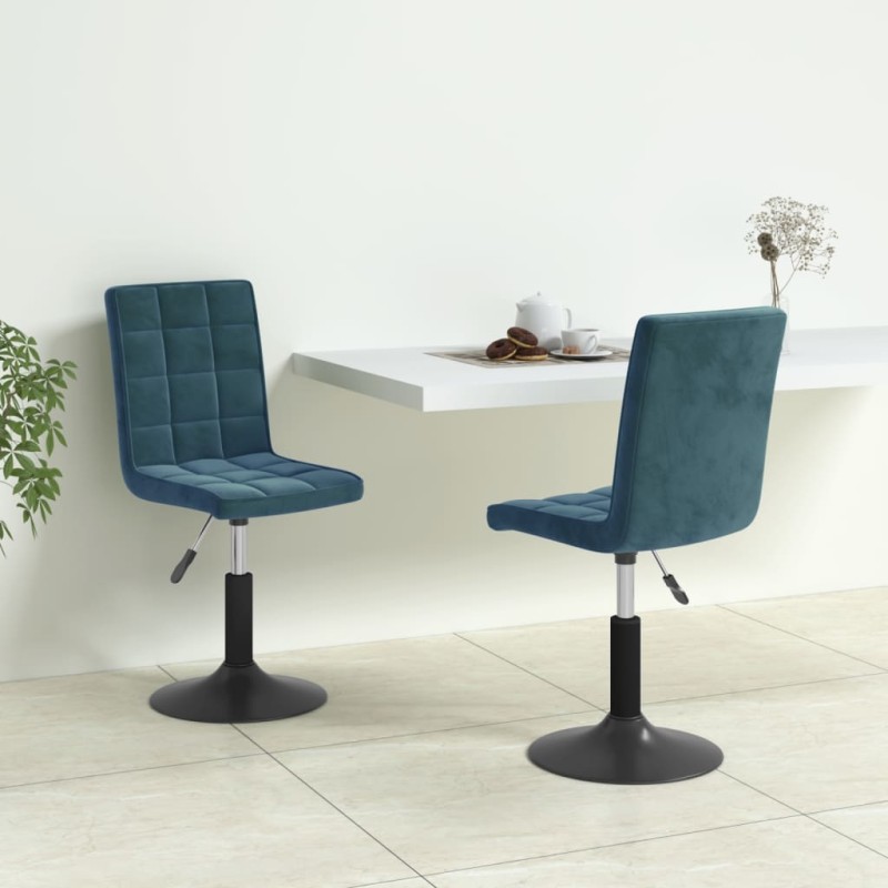 vidaXL Esszimmerstühle 2 Stk. Drehbar Blau Samt vidaXL Esszimmerstühle 2 Stk. Drehbar Blau Samt