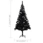 vidaXL Künstlicher Weihnachtsbaum Beleuchtung & Kugeln Schwarz 180 cm vidaXL Künstlicher Weihnachtsbaum Beleuchtung & Kugeln Schwarz 180 cm